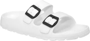 CLOVERLAY Women's Comfort Slides Adjustable Double Buckle Platform Footbed Flat Sandals