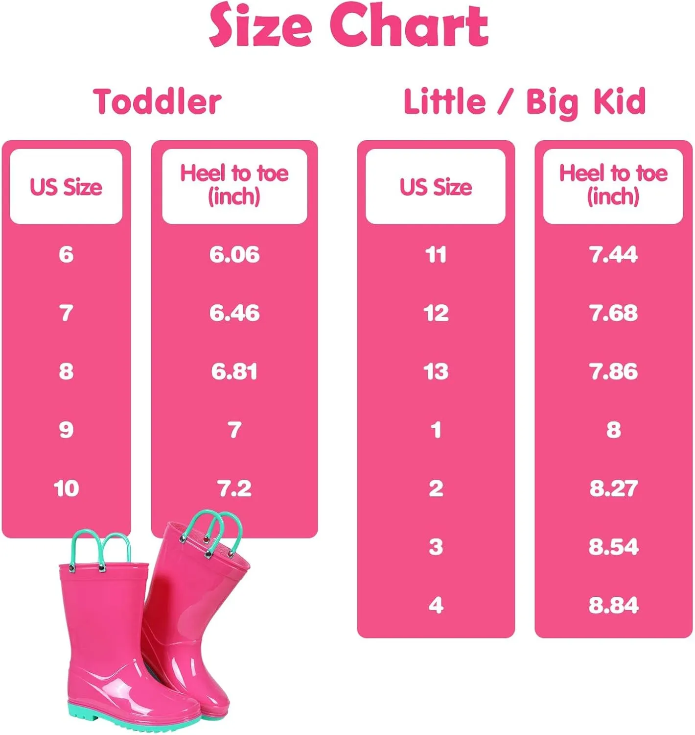 Colorxy Kids Rain Boots for Boys Girls Waterproof Toddler Rain Boots with Easy-On Handles