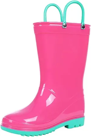 Colorxy Kids Rain Boots for Boys Girls Waterproof Toddler Rain Boots with Easy-On Handles
