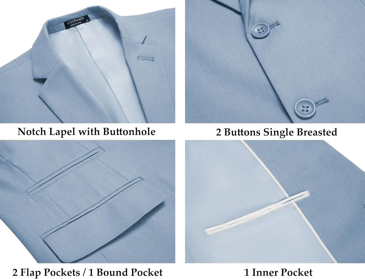 COOFANDY Men's 2 Piece Linen Suits Set Regular Fit Casual Lightweight Blazer Jacket and Pants