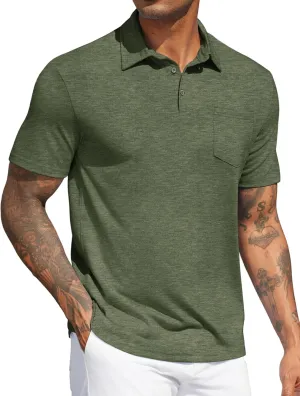 COOFANDY Mens Polo Shirts Short Sleeve Casual Golf Shirt Basic Solid Color Collared T-Shirt Stylish Summer Polo T Shirt