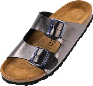 Corfu PF Women's Mules - Slippers with Natural Cork Footbed - Comfortable Sandals - Two-Strap - Made in Spain