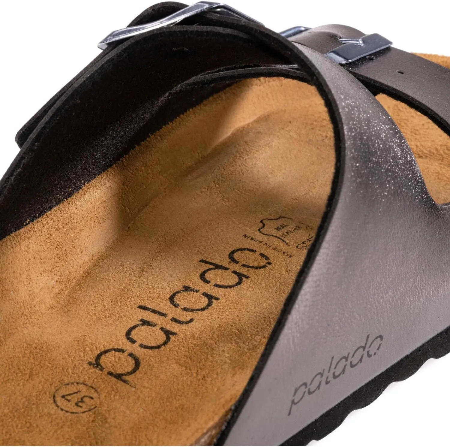 Corfu PF Women's Mules - Slippers with Natural Cork Footbed - Comfortable Sandals - Two-Strap - Made in Spain