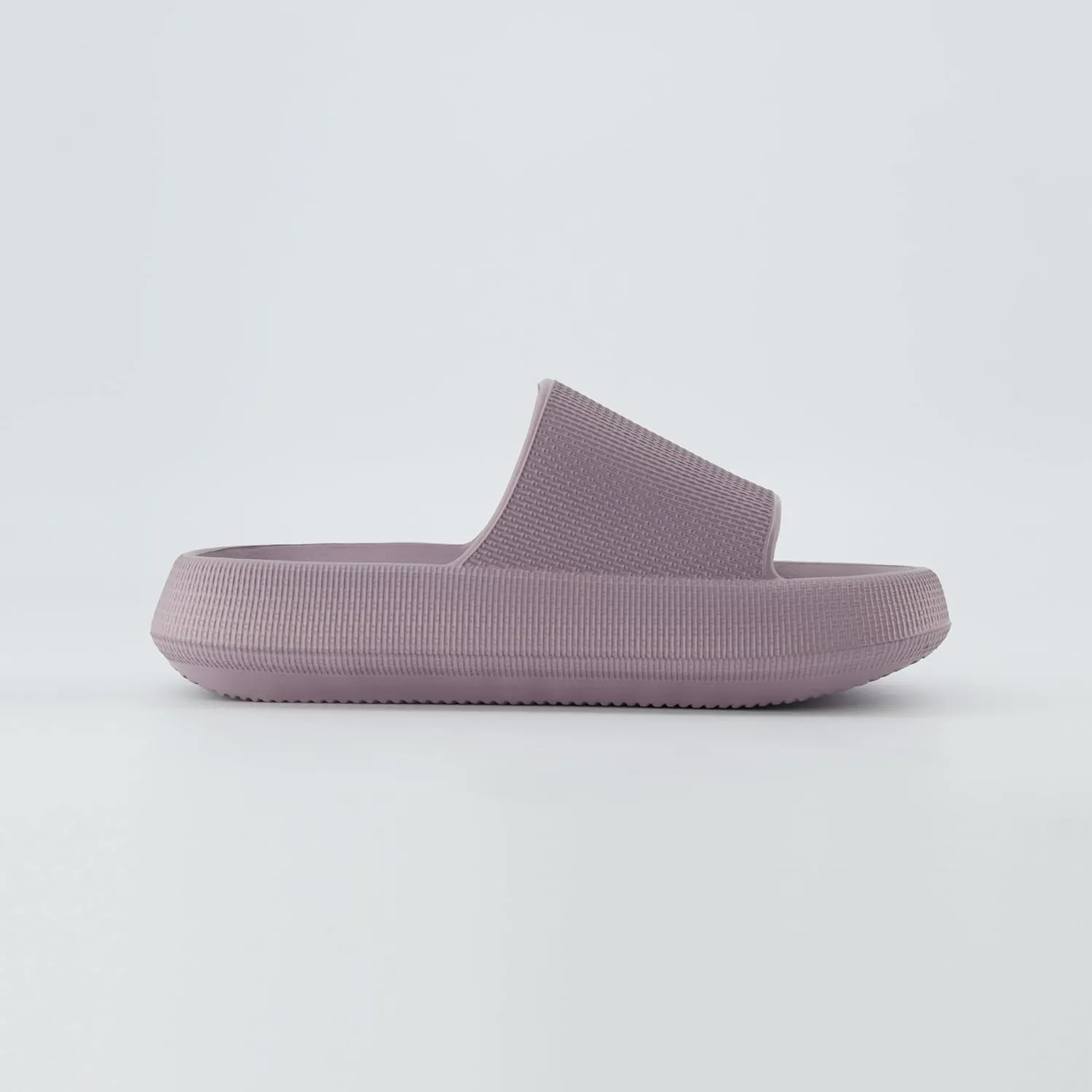 CUSHIONAIRE Feather Slides – Comfortable Cloud Cushion House Slippers for Women, Indoor Outdoor EVA Foam Foot Spa Shower Shoes, Non-Slip Arch Support