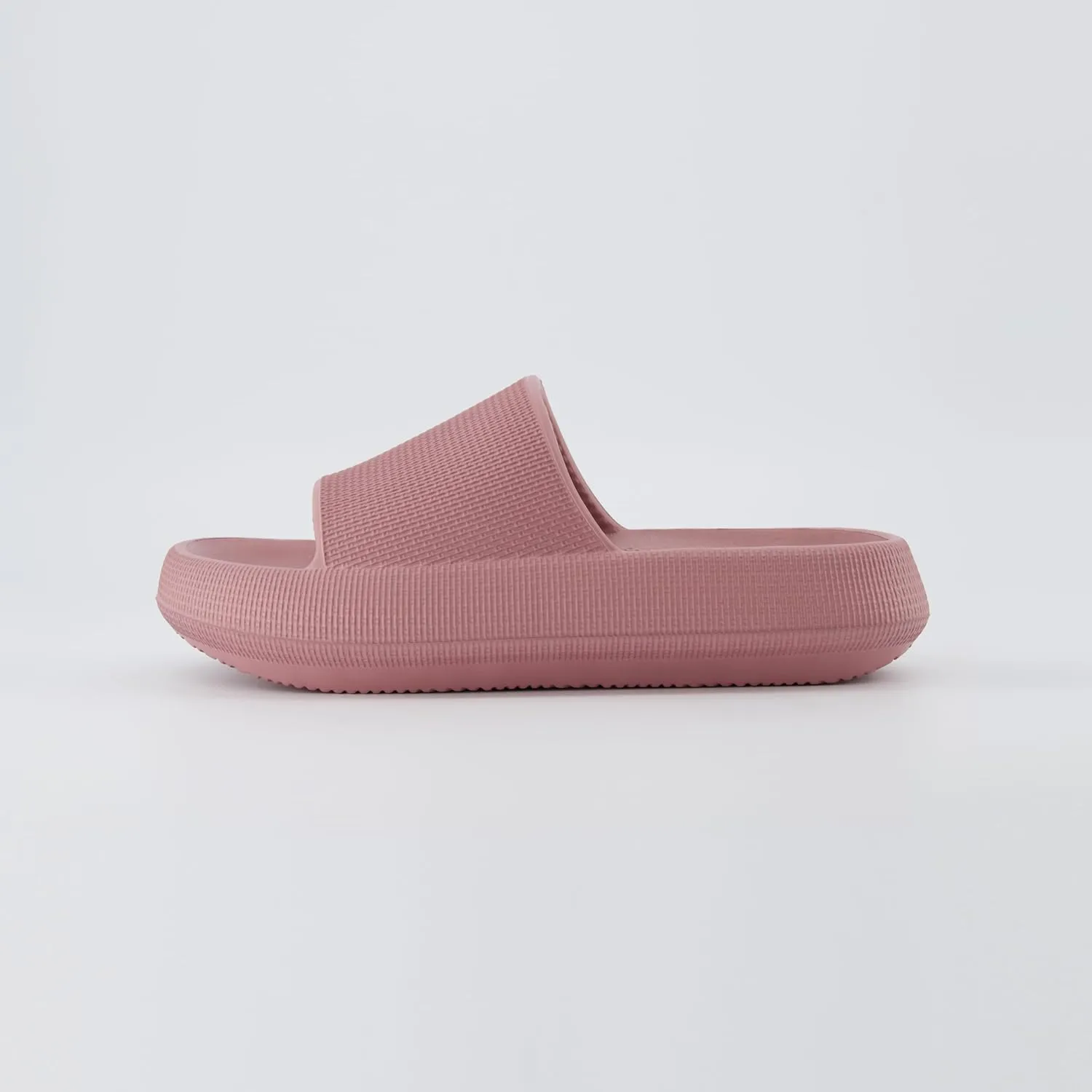 CUSHIONAIRE Feather Slides – Comfortable Cloud Cushion House Slippers for Women, Indoor Outdoor EVA Foam Foot Spa Shower Shoes, Non-Slip Arch Support