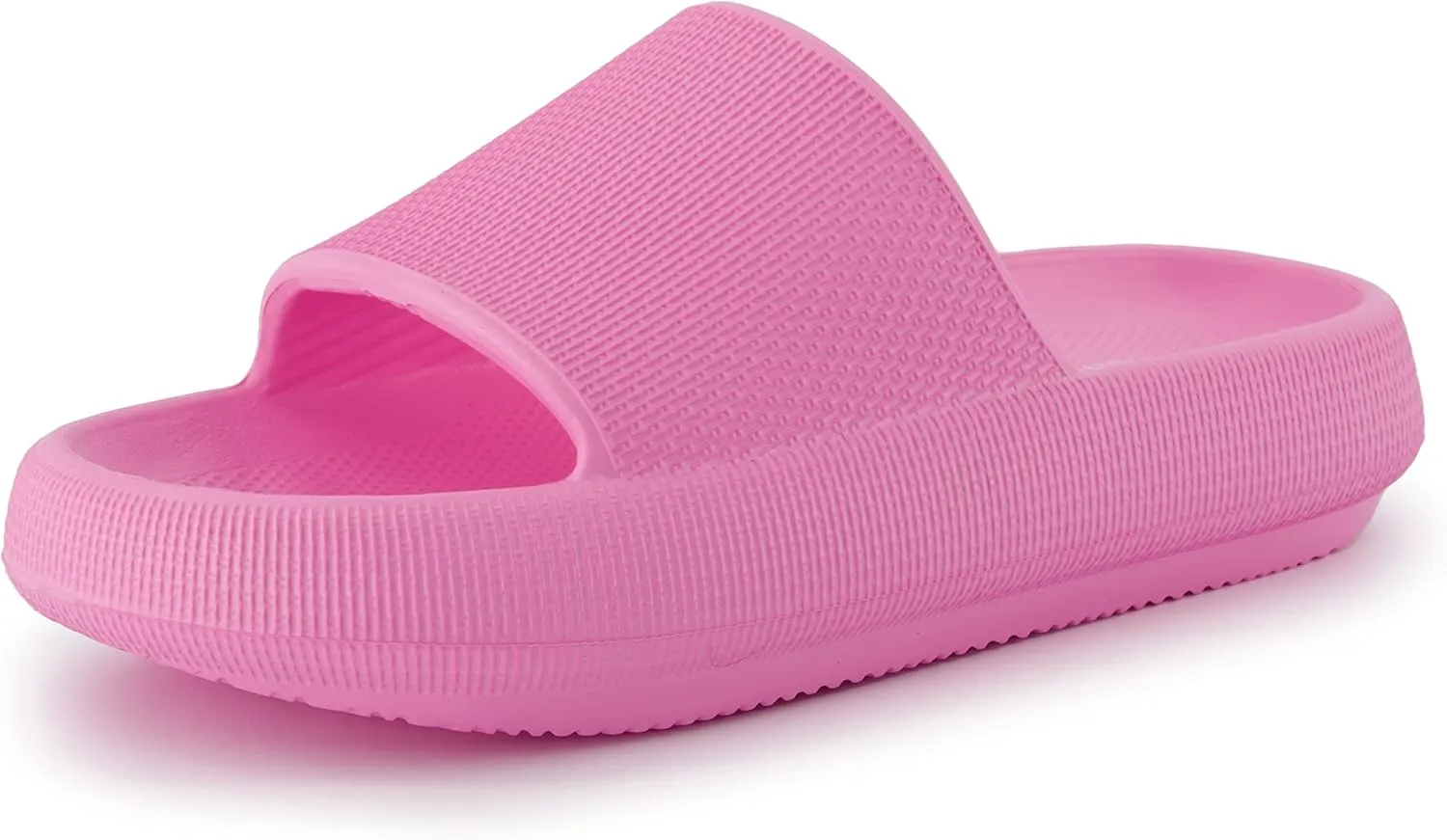 CUSHIONAIRE Feather Slides – Comfortable Cloud Cushion House Slippers for Women, Indoor Outdoor EVA Foam Foot Spa Shower Shoes, Non-Slip Arch Support