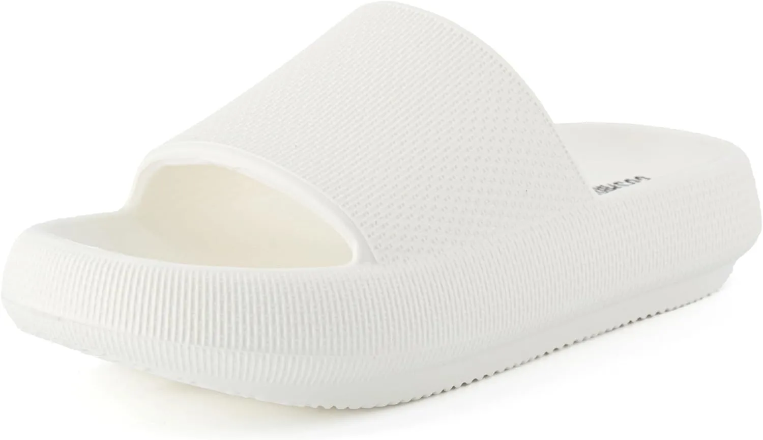 CUSHIONAIRE Feather Slides – Comfortable Cloud Cushion House Slippers for Women, Indoor Outdoor EVA Foam Foot Spa Shower Shoes, Non-Slip Arch Support