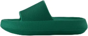 CUSHIONAIRE Feather Slides – Comfortable Cloud Cushion House Slippers for Women, Indoor Outdoor EVA Foam Foot Spa Shower Shoes, Non-Slip Arch Support