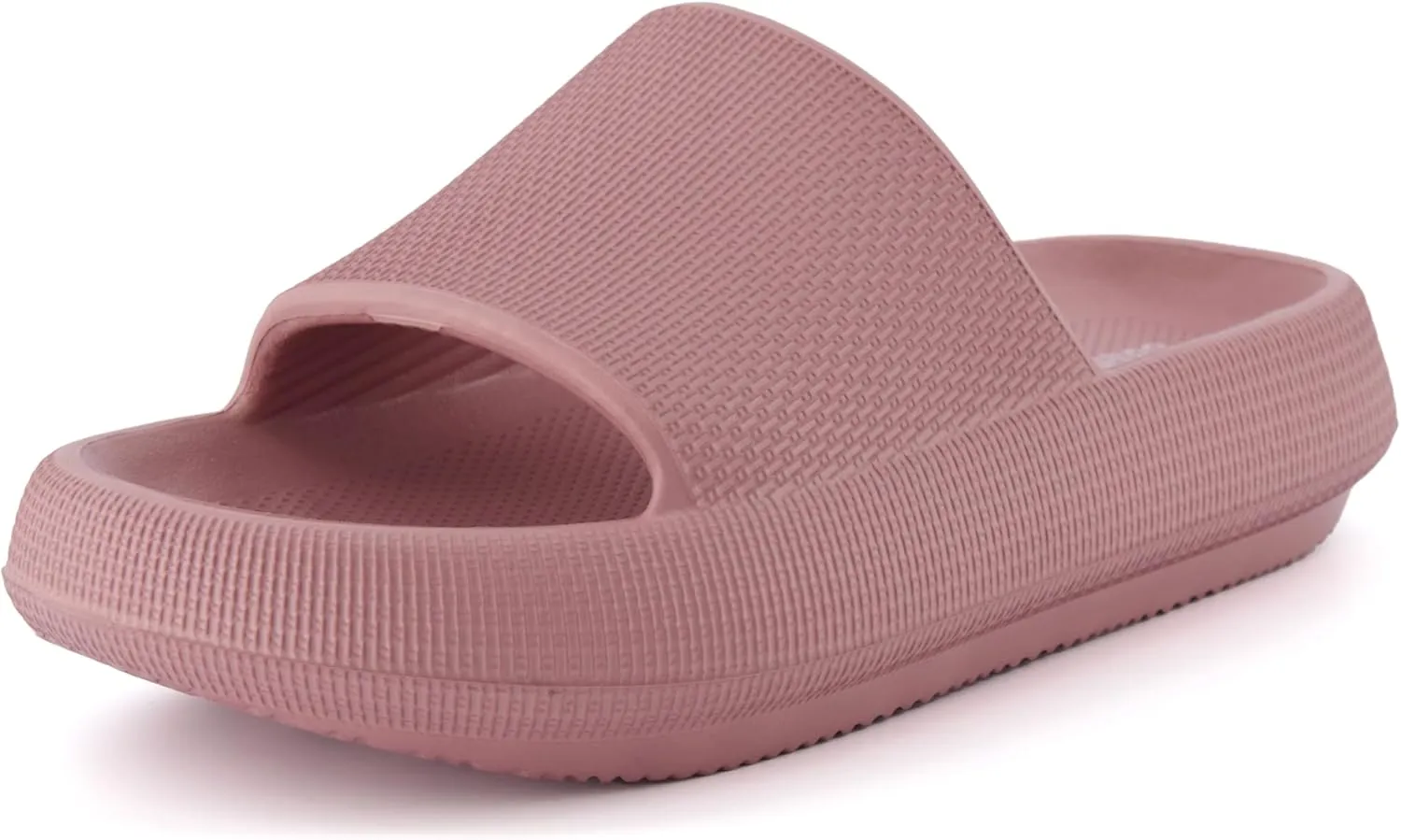 CUSHIONAIRE Feather Slides – Comfortable Cloud Cushion House Slippers for Women, Indoor Outdoor EVA Foam Foot Spa Shower Shoes, Non-Slip Arch Support