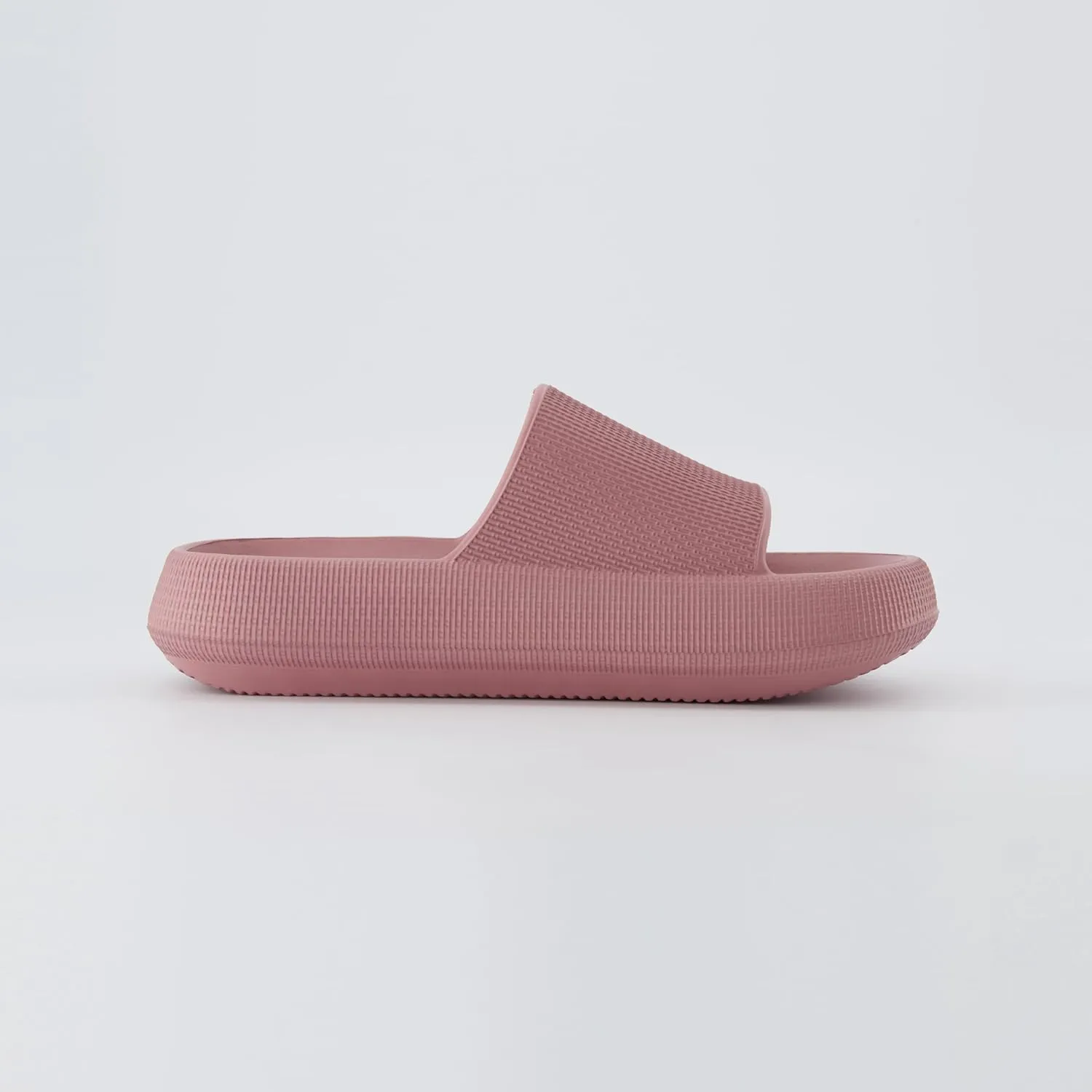 CUSHIONAIRE Feather Slides – Comfortable Cloud Cushion House Slippers for Women, Indoor Outdoor EVA Foam Foot Spa Shower Shoes, Non-Slip Arch Support