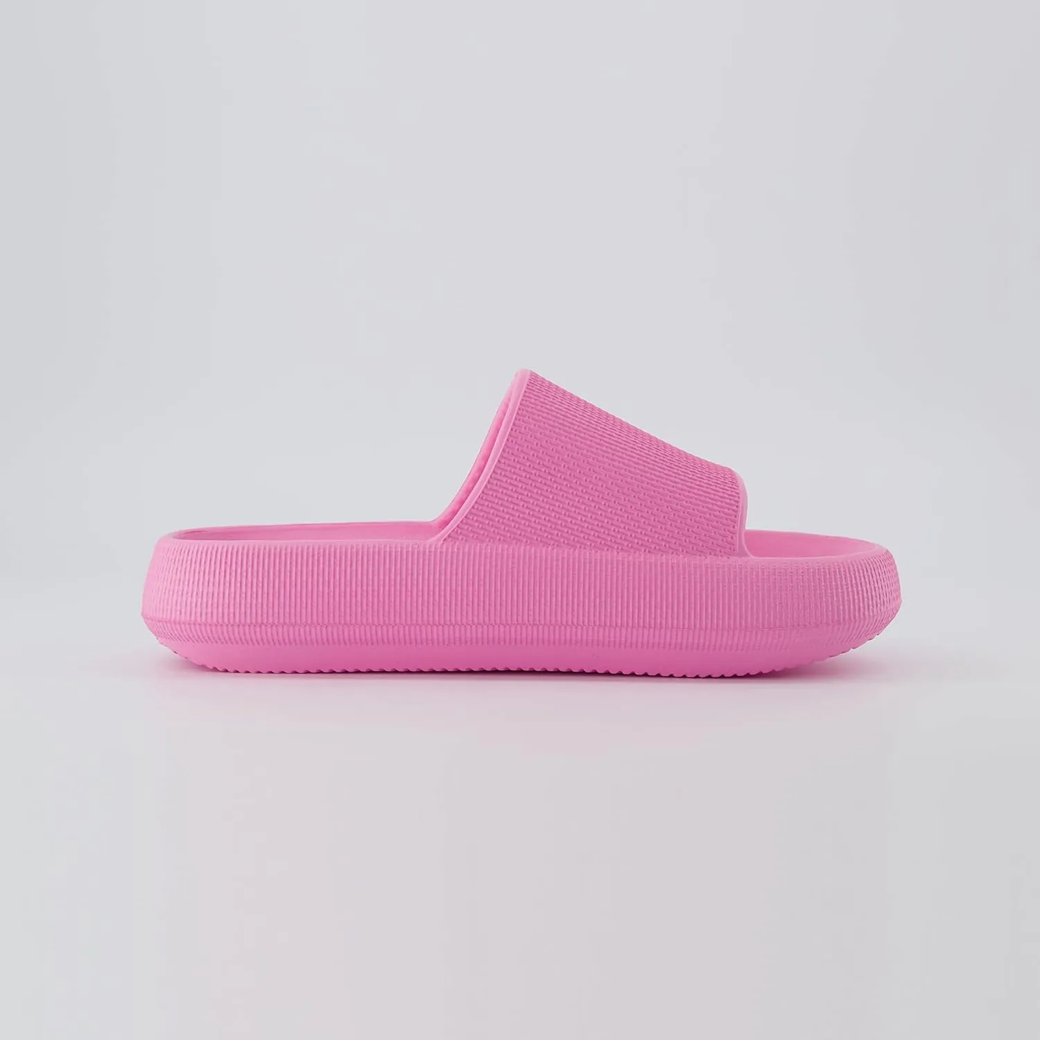 CUSHIONAIRE Feather Slides – Comfortable Cloud Cushion House Slippers for Women, Indoor Outdoor EVA Foam Foot Spa Shower Shoes, Non-Slip Arch Support