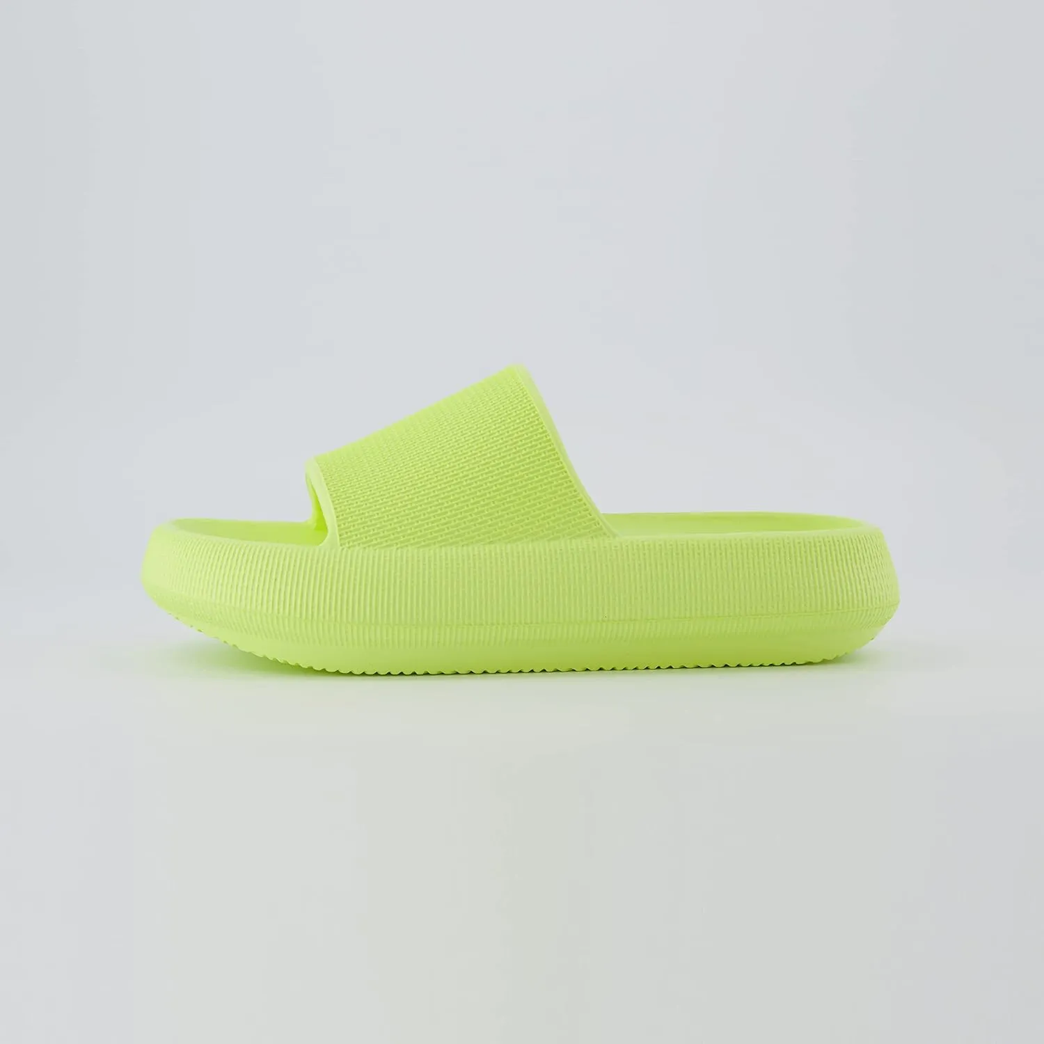 CUSHIONAIRE Feather Slides – Comfortable Cloud Cushion House Slippers for Women, Indoor Outdoor EVA Foam Foot Spa Shower Shoes, Non-Slip Arch Support