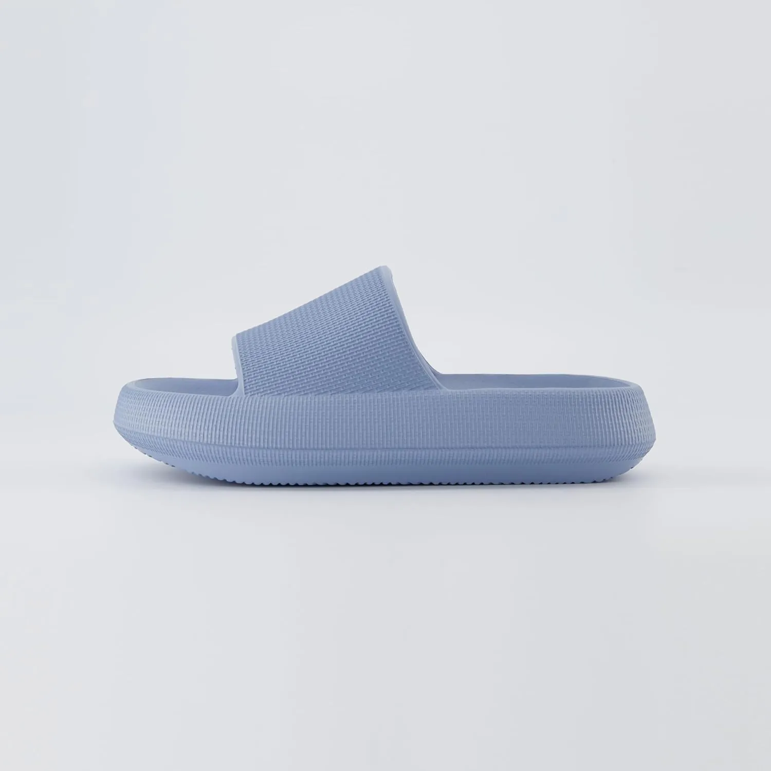CUSHIONAIRE Feather Slides – Comfortable Cloud Cushion House Slippers for Women, Indoor Outdoor EVA Foam Foot Spa Shower Shoes, Non-Slip Arch Support