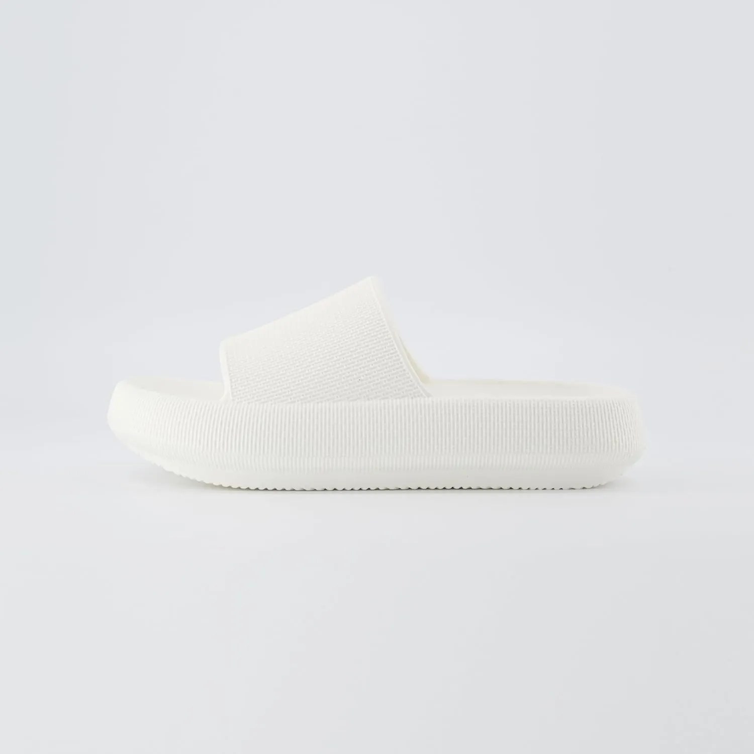 CUSHIONAIRE Feather Slides – Comfortable Cloud Cushion House Slippers for Women, Indoor Outdoor EVA Foam Foot Spa Shower Shoes, Non-Slip Arch Support
