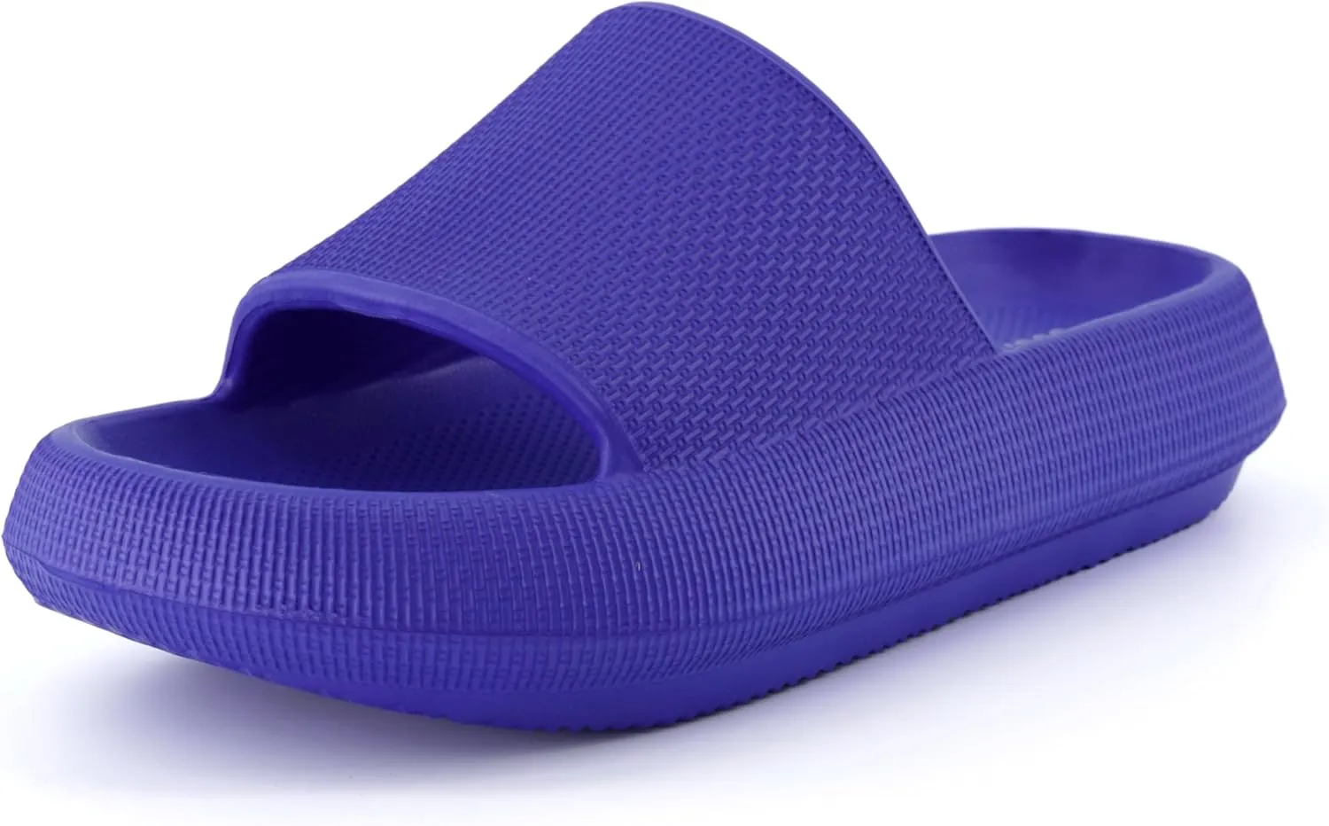 CUSHIONAIRE Feather Slides – Comfortable Cloud Cushion House Slippers for Women, Indoor Outdoor EVA Foam Foot Spa Shower Shoes, Non-Slip Arch Support