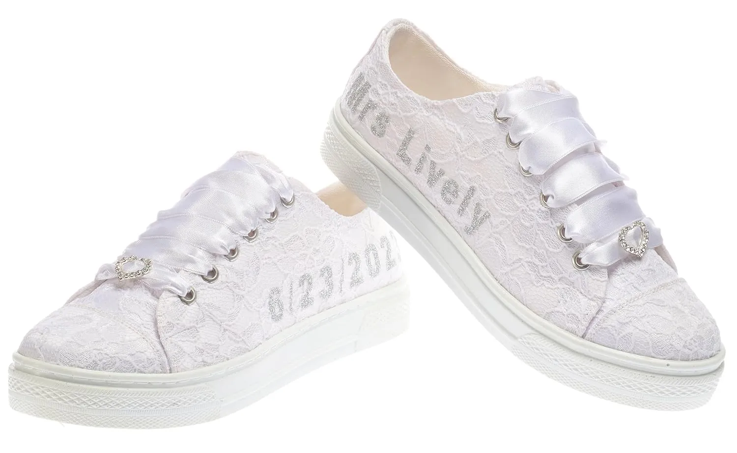 Customizable Bridal Sneakers: Stylish, Comfortable, and Personalized Wedding Shoes, Sneakers Glitter Text personalized shoes (9 US)
