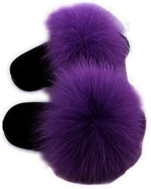 DAYISS Women Real Fox Fur Slippers Summer Feather Open Toe Single Strap Slip On Sandals