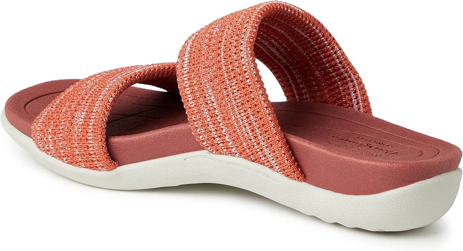 Dearfoams Women's Original Comfort Blair Slip-On Double Band Slide Sandal with Arch Support