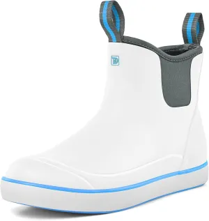 Deck Boots for Men, Men's Waterproof Insulated Reliable Rain Boots, Anti-Slip Ankle Rubber Boots with High-Traction for Fishing Boating, Size 6-14