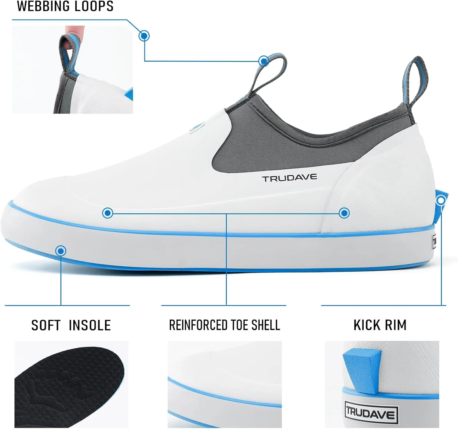 Deck Boots for Men, Waterproof Insulated Reliable Rain Boots Men, 4.5mm Neoprene Anti-Slip Mud Boots with High-Traction for Walking Work Fishing Gardening, Size 6-13