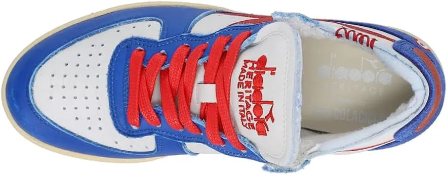Diadora Mens Mi Basket Row Cut Philly 6 Lace Up Sneakers Shoes Casual - White