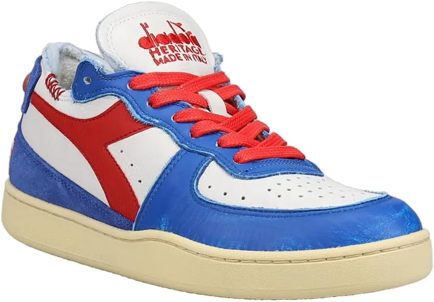 Diadora Mens Mi Basket Row Cut Philly 6 Lace Up Sneakers Shoes Casual - White