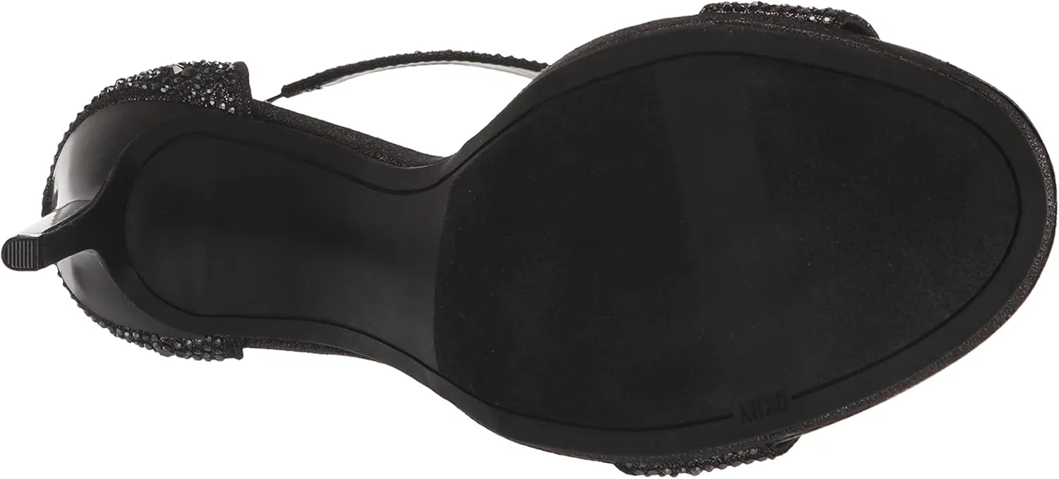 DKNY Women's Dris Stones Open Toed Glitter Heels Flat Sandal