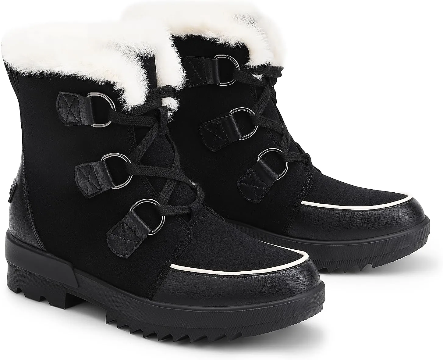 DREAM PAIRS Ankle Winter Boots for Women Snow Boots Anti-Slip Resistant Classic Warm Faux Fur Lined Lace Up for Outdoor Hiking Walking
