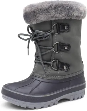 DREAM PAIRS Boys & Girls Faux Fur-Lined Ankle Winter Snow Boots
