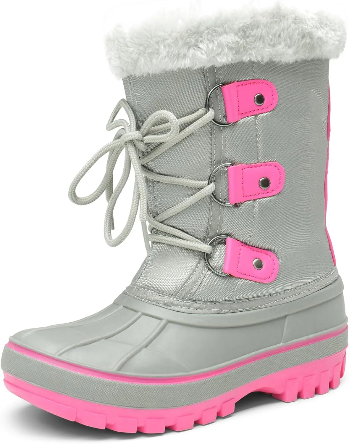 DREAM PAIRS Boys & Girls Faux Fur-Lined Ankle Winter Snow Boots