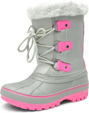 DREAM PAIRS Boys & Girls Faux Fur-Lined Ankle Winter Snow Boots