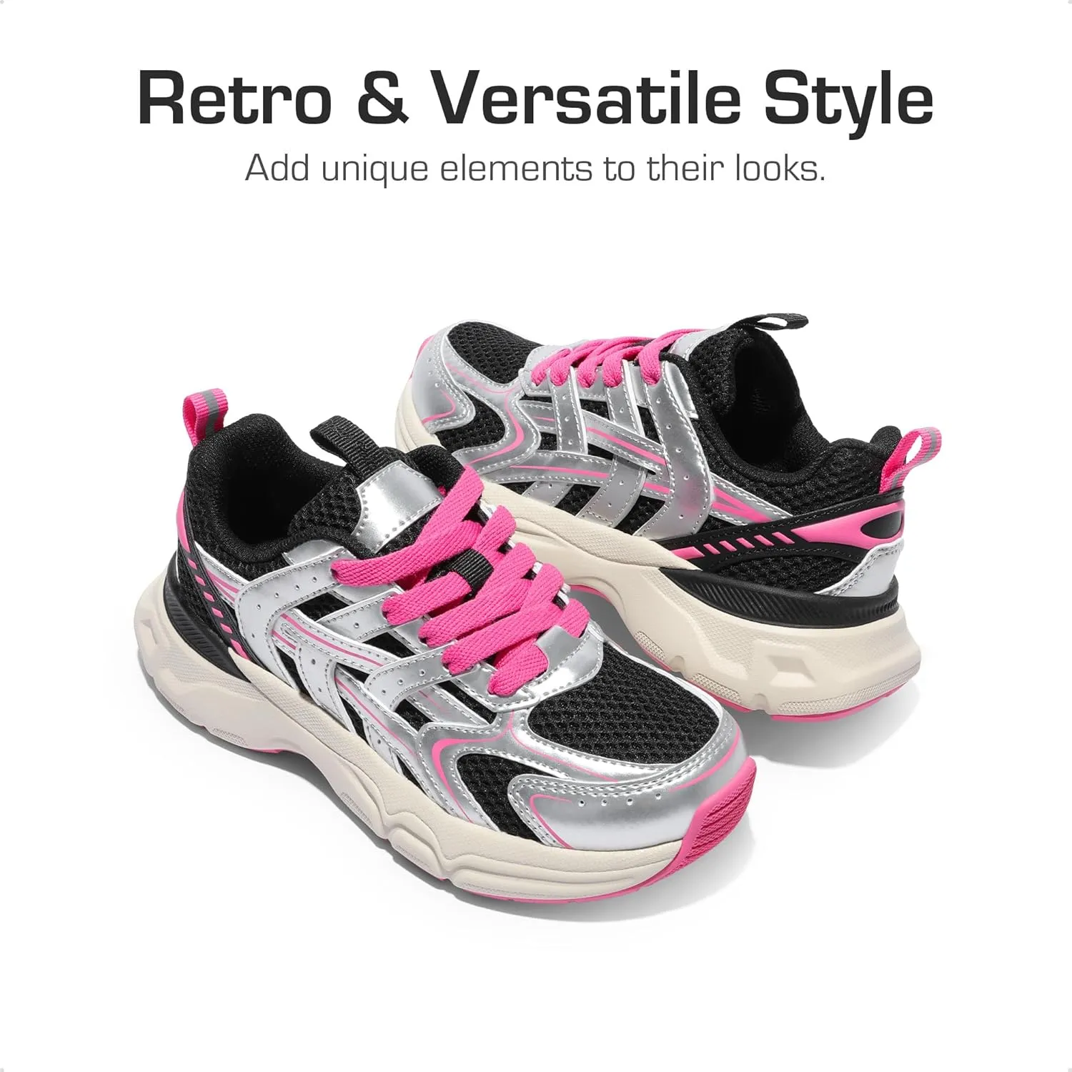 DREAM PAIRS Boys Girls Kids Sneakers Tennis Running Shoes Lace-up Unisex LilLegends Lightweight Breathable Walking Shoes
