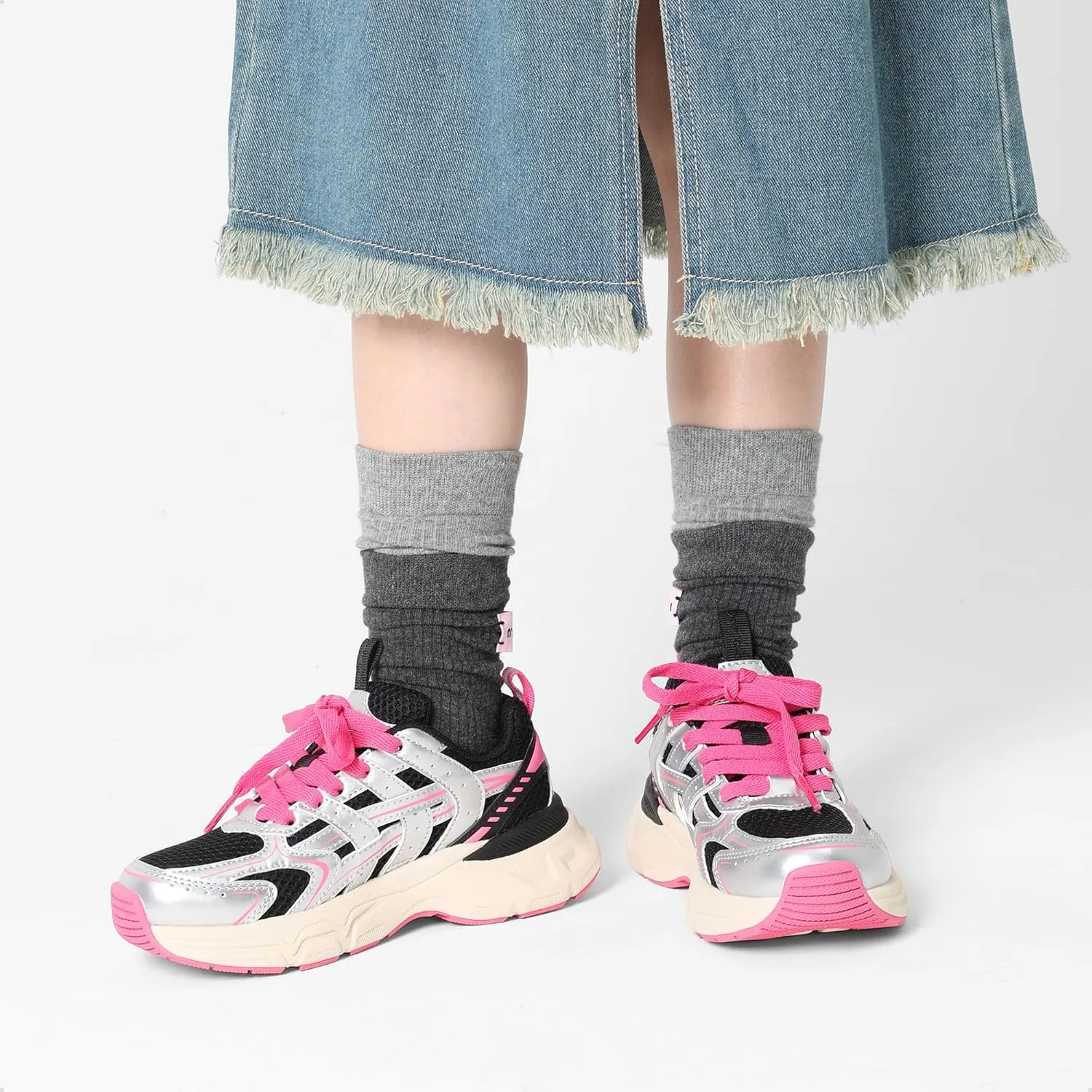 DREAM PAIRS Boys Girls Kids Sneakers Tennis Running Shoes Lace-up Unisex LilLegends Lightweight Breathable Walking Shoes
