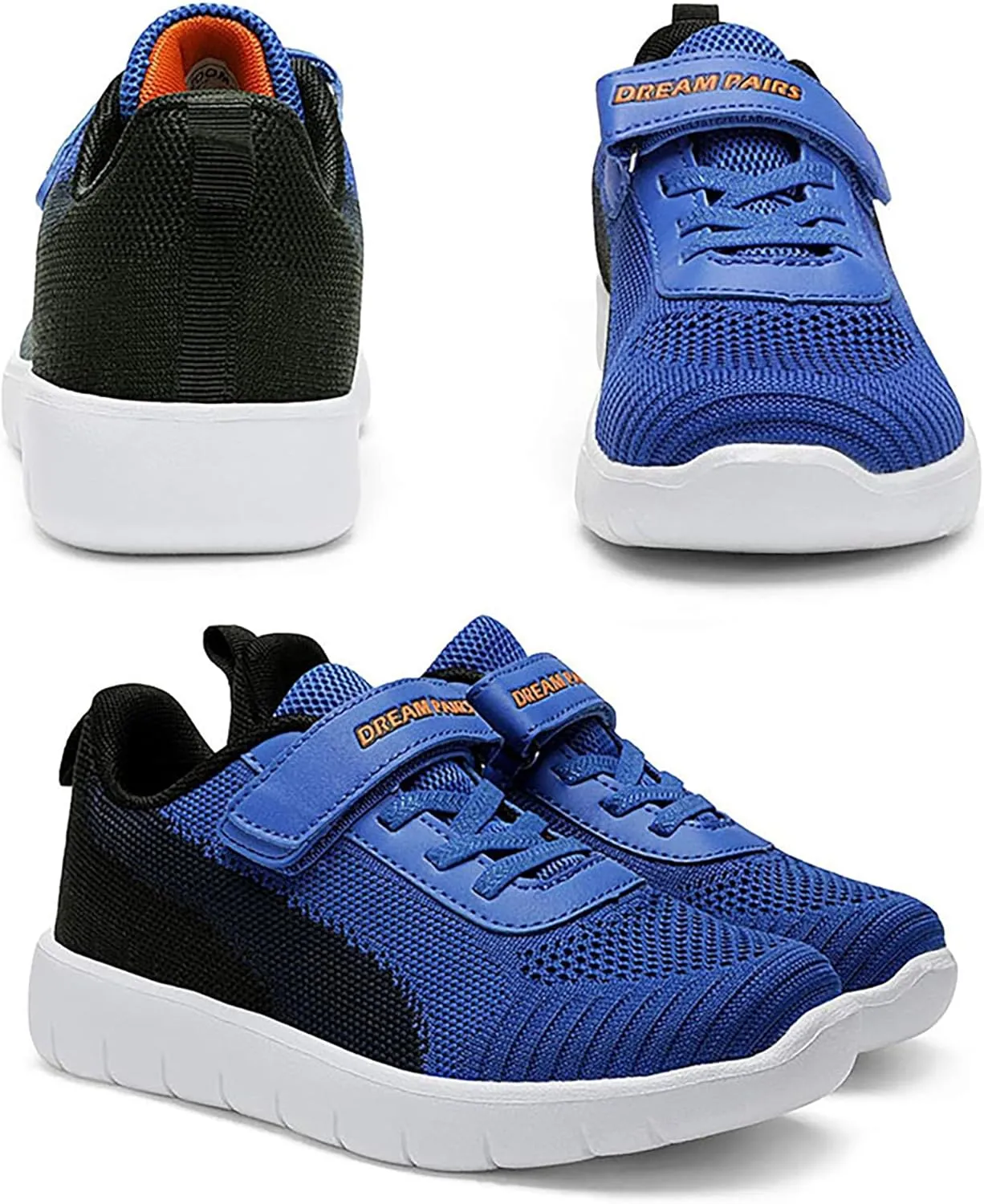 DREAM PAIRS Boys Girls Shoes Kids Tennis EZ-Ons MagicZips Athletic Running Walking Barefoot Zero Drop Sneakers