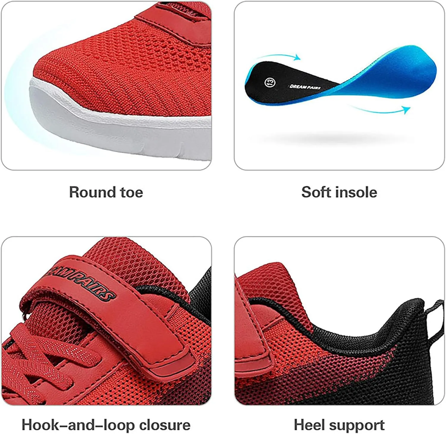 DREAM PAIRS Boys Girls Shoes Kids Tennis EZ-Ons MagicZips Athletic Running Walking Barefoot Zero Drop Sneakers