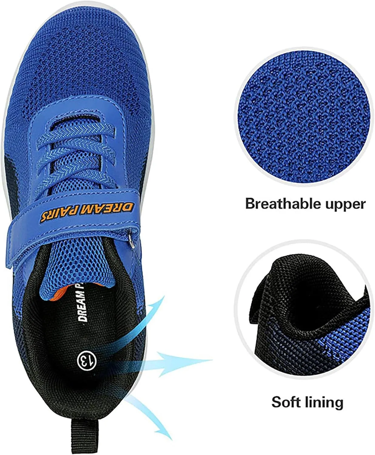DREAM PAIRS Boys Girls Shoes Kids Tennis EZ-Ons MagicZips Athletic Running Walking Barefoot Zero Drop Sneakers