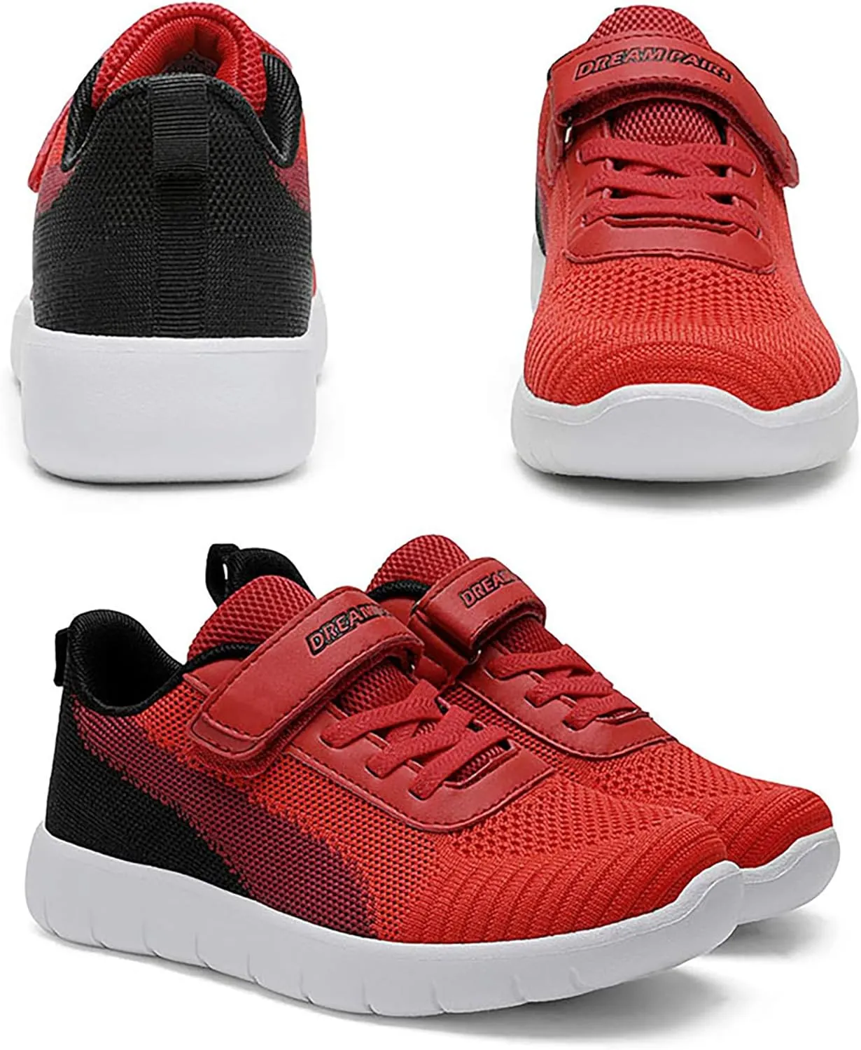 DREAM PAIRS Boys Girls Shoes Kids Tennis EZ-Ons MagicZips Athletic Running Walking Barefoot Zero Drop Sneakers