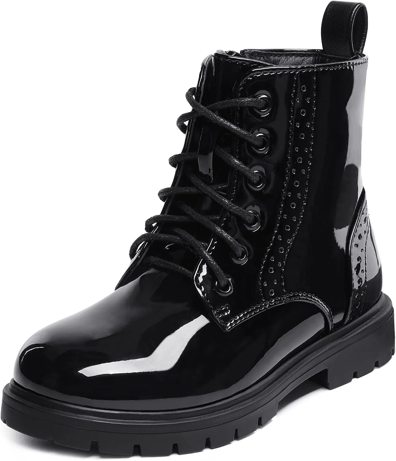 DREAM PAIRS Boys Girls Side Zipper Combat Ankle Boots(Toddler/Little Kid