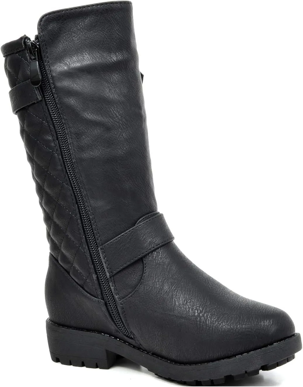 DREAM PAIRS Girls Knee High Winter Motorcycle Riding Boots