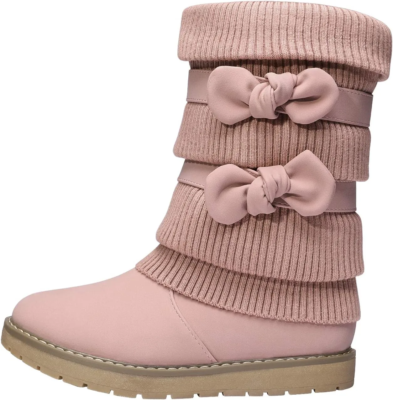 DREAM PAIRS Girl's Winter Snow Boots Faux Fur Lined Mid Calf Shoes