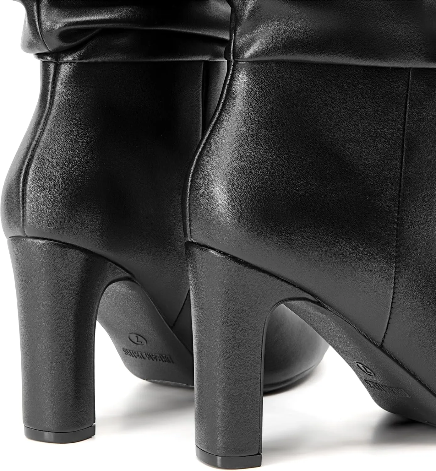 DREAM PAIRS Slouch Boots for Women Mid Calf, Women's Fashion Almond Toe High Heel Fall Winter Dressy Boots