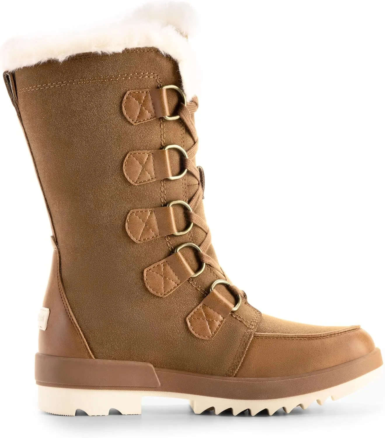 DREAM PAIRS Snow Winter Boots for Women Resistant Warm Mid-Calf Boots Faux Fur Lined Lace Up Anti-slip Outdoor Hiking Booties