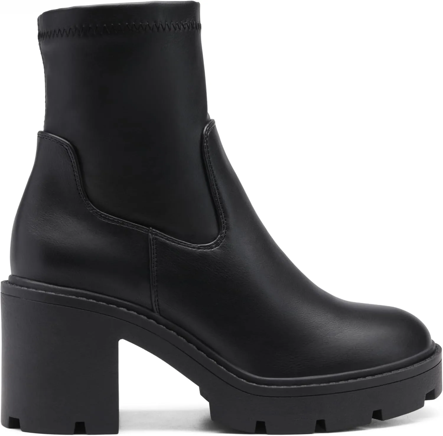 DREAM PAIRS Women's Chelsea Platform Boots Elastic Chunky Heel Lug Sole Ankle Booties Shoes
