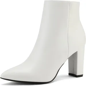DREAM PAIRS Women's Chunky Heel Ankle Booties Pointed Toe Short Boots