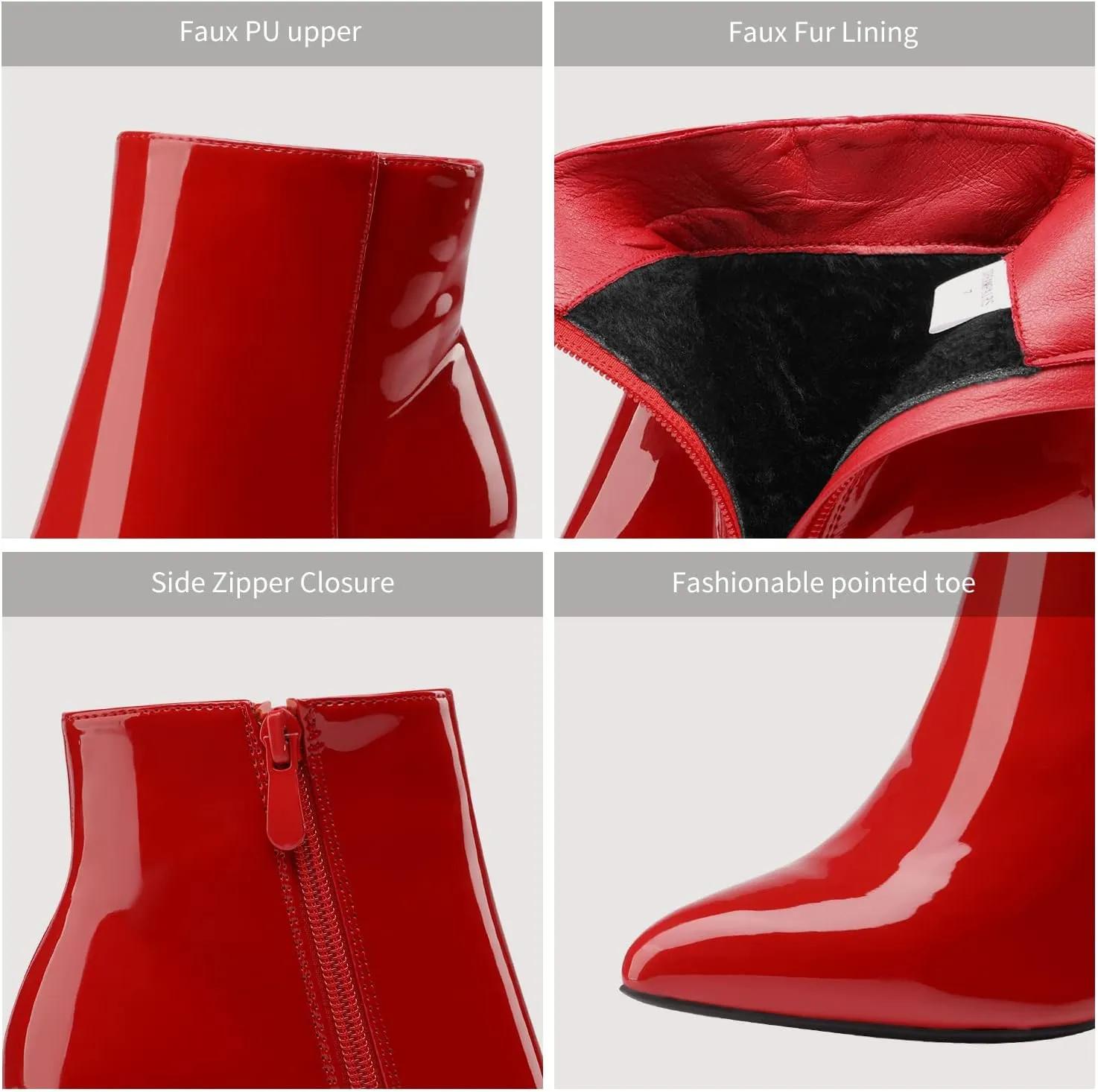 DREAM PAIRS Women's Chunky Heel Ankle Booties Pointed Toe Short Boots