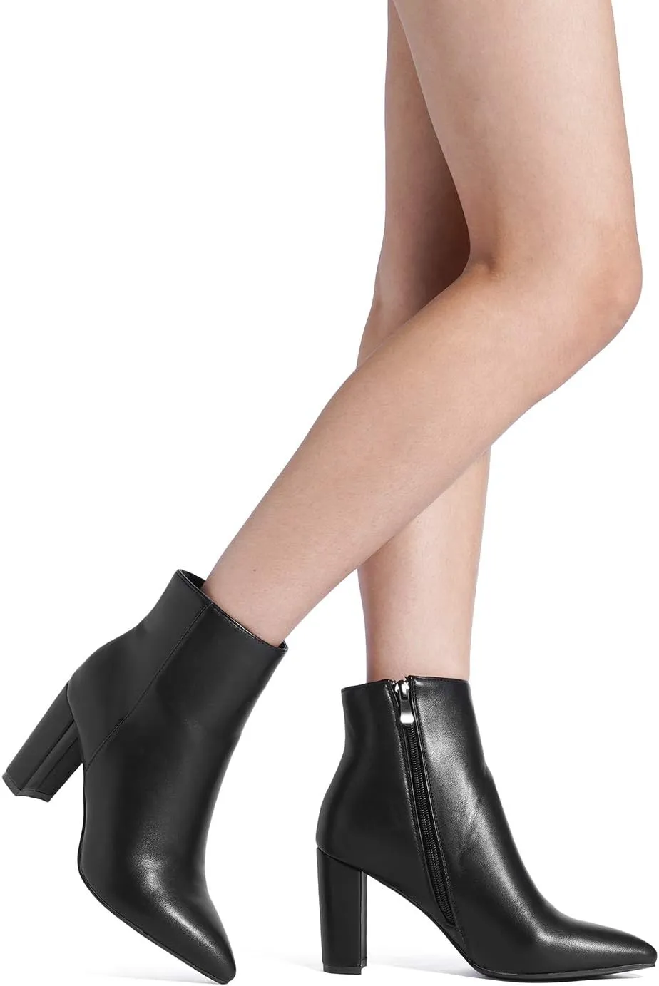 DREAM PAIRS Women's Chunky Heel Ankle Booties Pointed Toe Short Boots