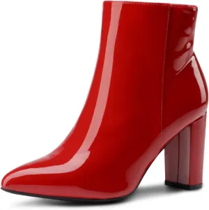 DREAM PAIRS Women's Chunky Heel Ankle Booties Pointed Toe Short Boots