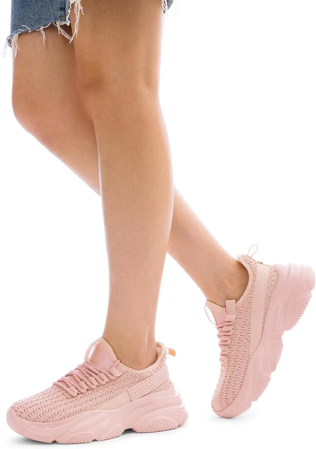 DREAM PAIRS Women's Platform Chunky Fashion Sneakers Slip on Walking Stylish Lightweight Classic Casual Sneaker