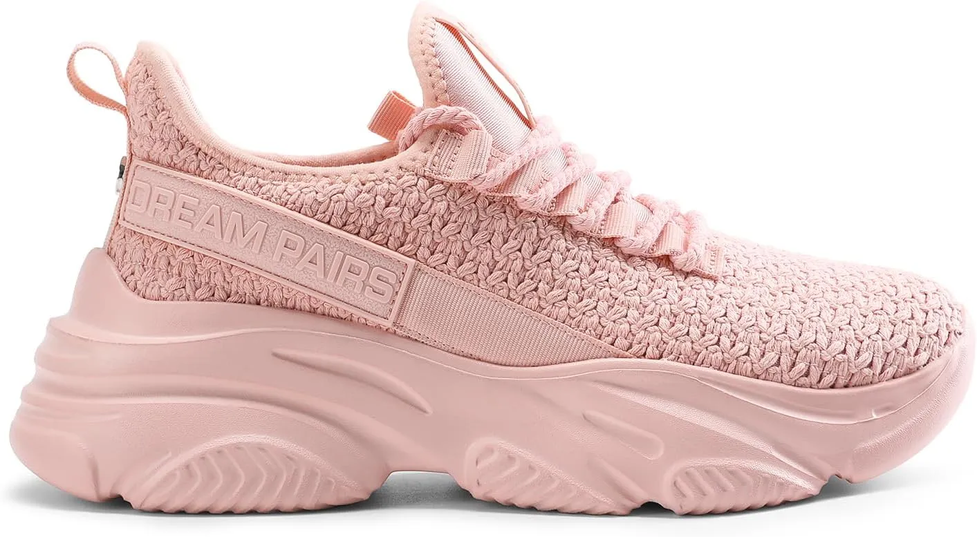 DREAM PAIRS Women's Platform Chunky Fashion Sneakers Slip on Walking Stylish Lightweight Classic Casual Sneaker
