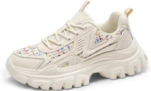 DREAM PAIRS Women's Platform Chunky Fashion Sneakers Y2K Maeve Lace-Up Comfortable Sneakers Casual Walking Shoes